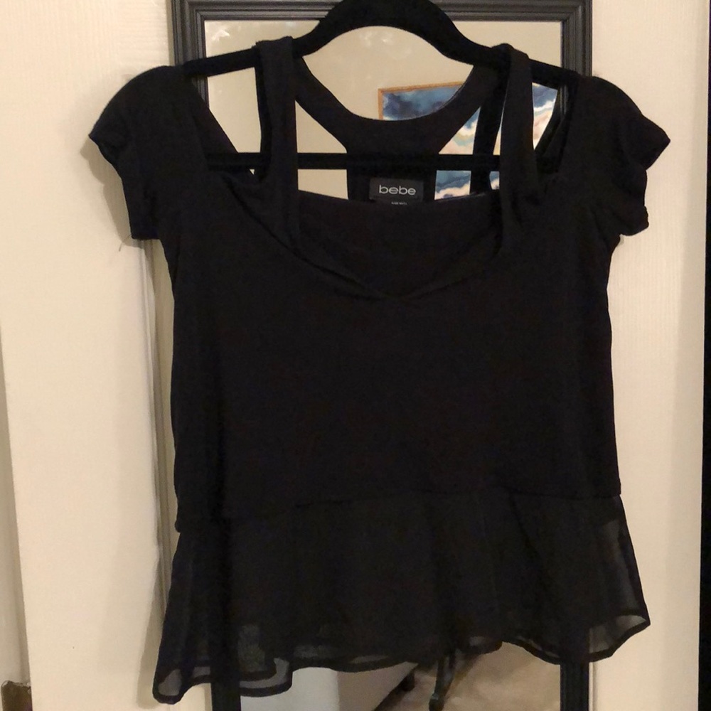 Black Bebe crop top
